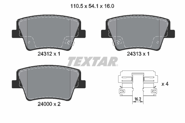 TEXTAR 2431201 Fékbetét készlet, tárcsafék