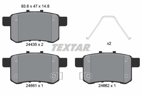 TEXTAR 230 486 2443501 - Fékbetét készlet, tárcsafék