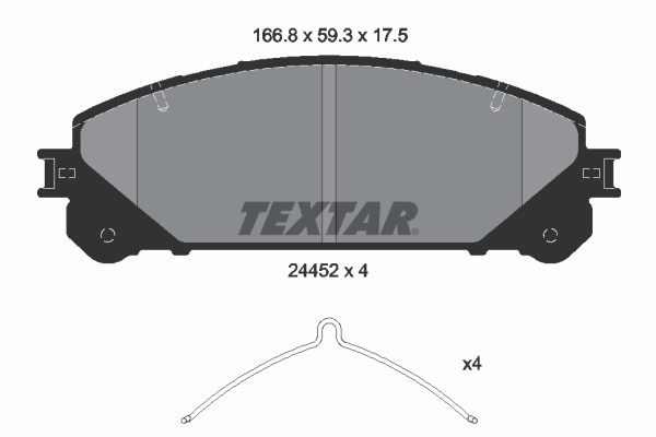 TEXTAR 233 634 2445201 - Fékbetét készlet, tárcsafék