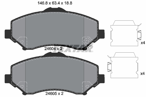 TEXTAR TEX 2460401 Fékbetét készlet, tárcsafék