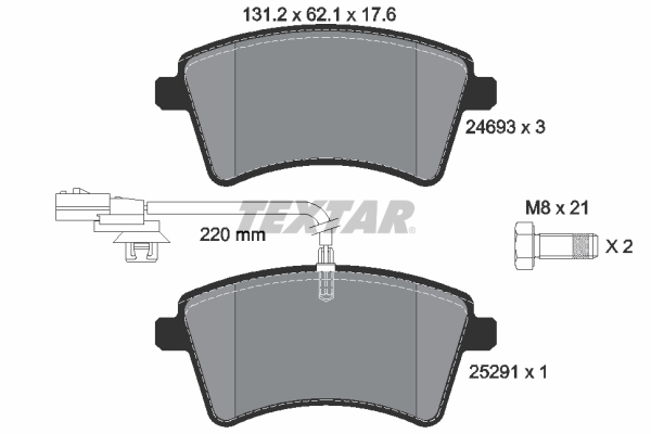 TEXTAR TEX 2469306 Fékbetét készlet, tárcsafék