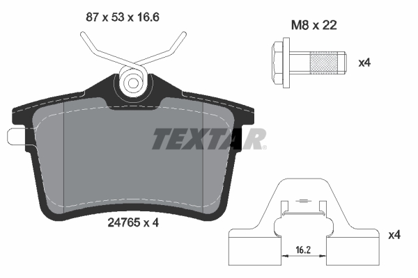 TEXTAR TEX 2476501 Fékbetét készlet, tárcsafék