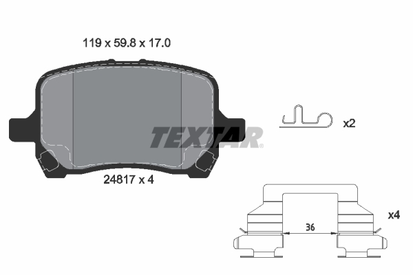 TEXTAR 2481701 Fékbetét készlet, tárcsafék