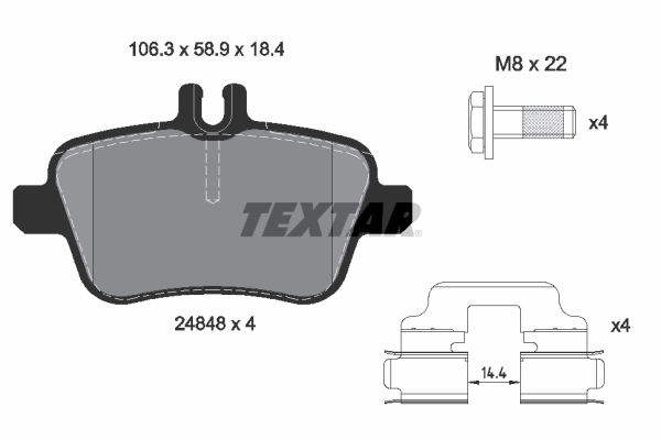 TEXTAR TEX 2484801 Fékbetét készlet, tárcsafék