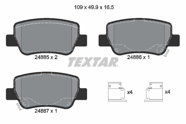 TEXTAR TEX 2488501 Fékbetét készlet, tárcsafék