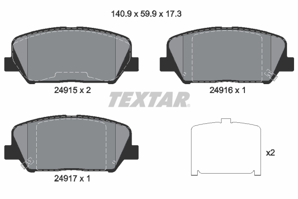 TEXTAR TEX 2491501 Fékbetét készlet, tárcsafék