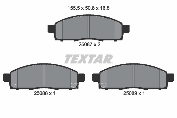 TEXTAR T 2508701 Fékbetét készlet, tárcsafék