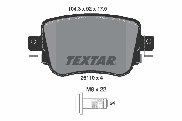TEXTAR TEX 2511003 Fékbetét készlet, tárcsafék