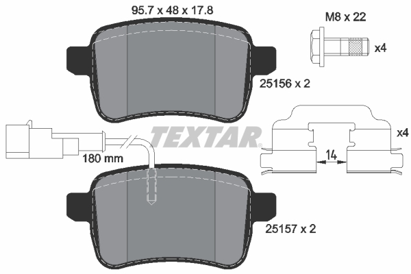 TEXTAR 2515601 Fékbetét készlet, tárcsafék