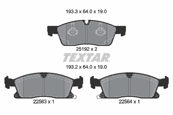 TEXTAR TEX 2519209 Fékbetét készlet, tárcsafék