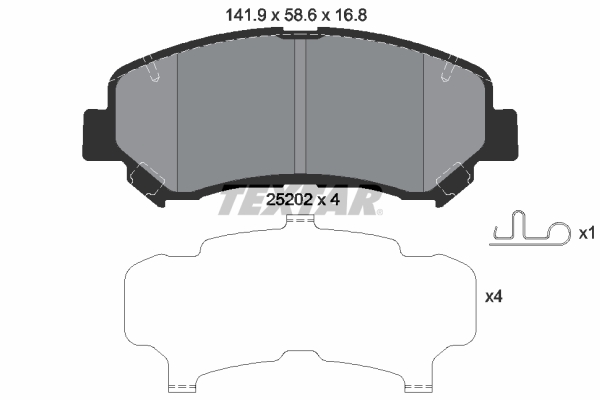 TEXTAR TEX 2520201 Fékbetét készlet, tárcsafék