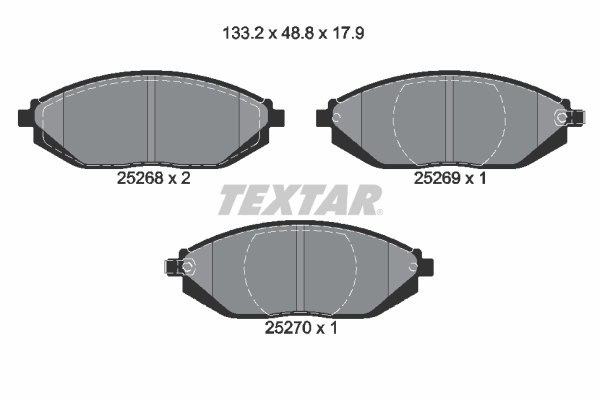 TEXTAR 228 475 2526801 - Fékbetét készlet, tárcsafék