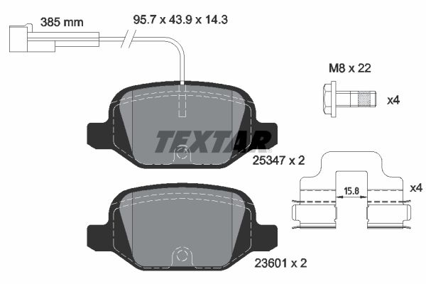 TEXTAR TEX 2534701 Fékbetét készlet, tárcsafék