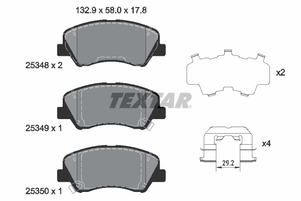 TEXTAR 2534801TX Fékbetét készlet, tárcsafék