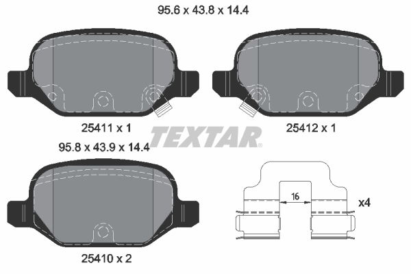 TEXTAR 2541101 Fékbetét készlet, tárcsafék