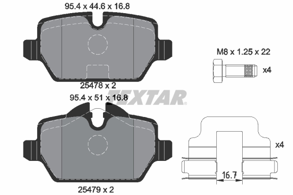 TEXTAR TEX 2547801 Fékbetét készlet, tárcsafék