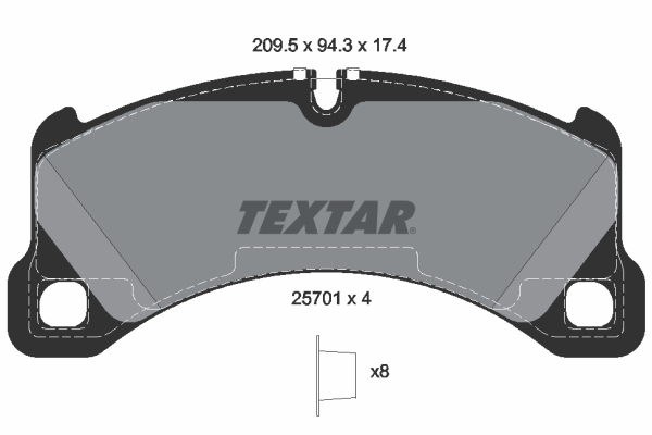 TEXTAR 2570101 Fékbetét készlet, tárcsafék