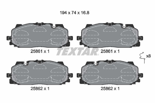 TEXTAR 249 615 2586101 - Fékbetét készlet, tárcsafék