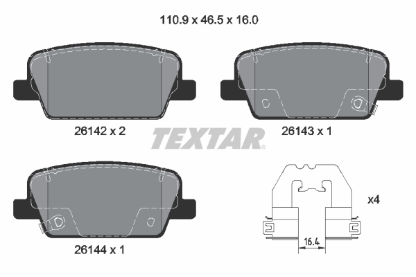 TEXTAR TEX 2614201 FÉKBETÉT 1020202