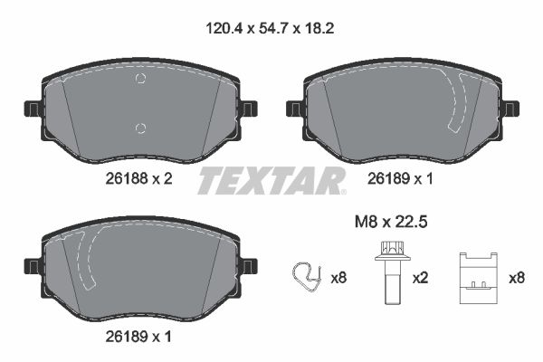 TEXTAR 2618801 Fékbetét készlet, tárcsafék