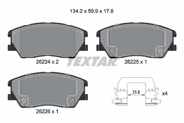 TEXTAR 2622401 fékbetétkészlet, tárcsafék