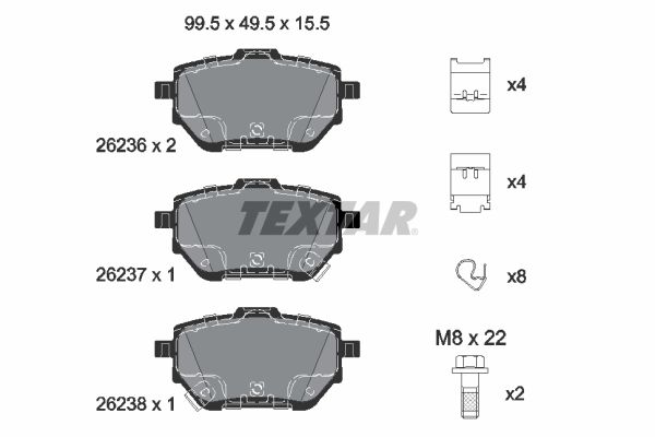 TEXTAR 2623601 fékbetétkészlet, tárcsafék