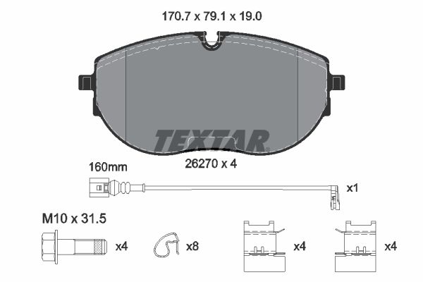 TEXTAR 2627001 fékbetétkészlet, tárcsafék