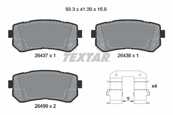 TEXTAR 2643701 fékbetétkészlet, tárcsafék