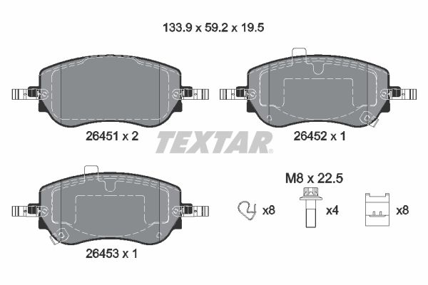 TEXTAR 2645101 fékbetétkészlet, tárcsafék