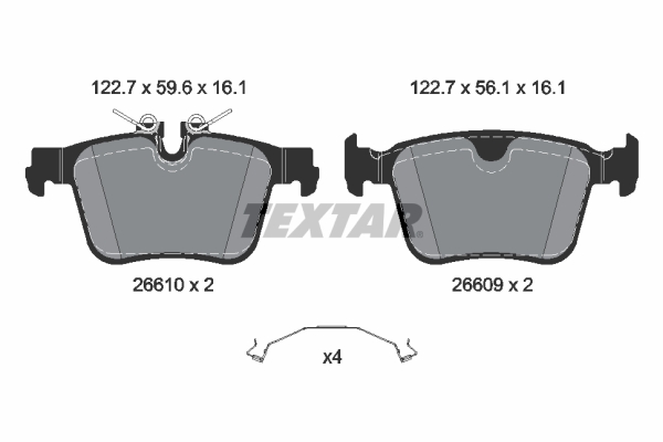 TEXTAR 2661001 KLOCKI HAM. VOLVO T. S60/S90/V60/V90/XC60/XC90 2,0