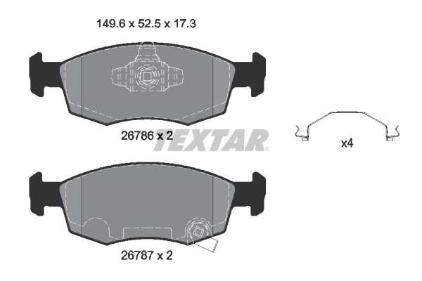 TEXTAR 2678601 KLOCKI HAM. FIAT P. 500/PANDA 1,0 HYBRID/ELEKTRO 2