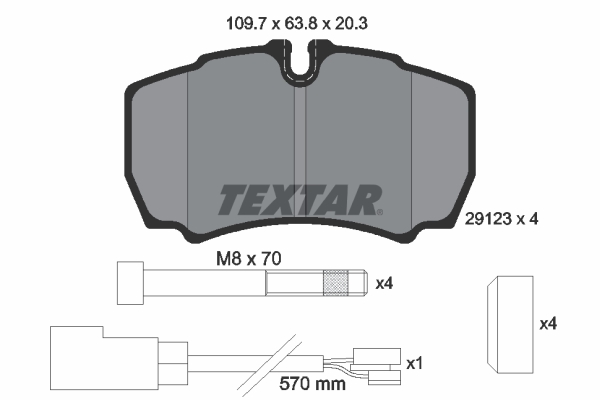 TEXTAR 2912307 Fékbetét készlet, tárcsafék