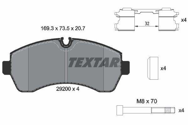 TEXTAR 2920002 TEX Fékbetét készlet, tárcsafék