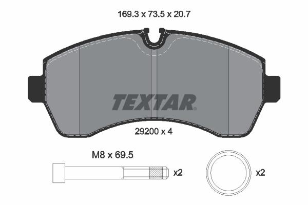 TEXTAR 2920006 fékbetétkészlet, tárcsafék