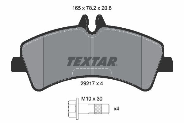 TEXTAR T 2921702 Fékbetét készlet, tárcsafék