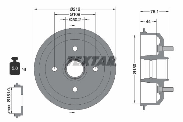 TEXTAR 94018500 FÉKDOB