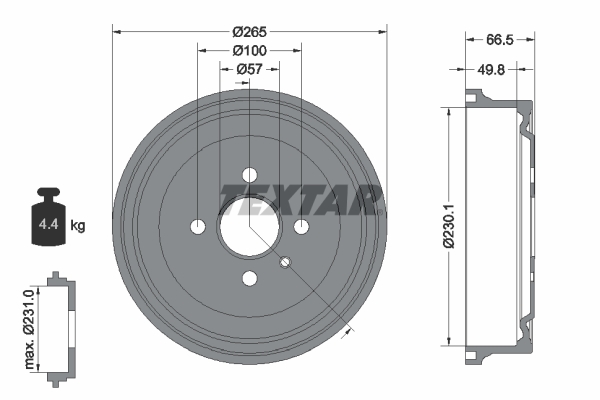 TEXTAR 94020300 FÉKDOB