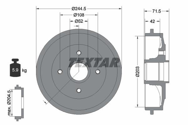 TEXTAR 94026600TX 94026600TX FÉKDOB (CSAK PÁRBAN RENDELHETO) - TEXTA