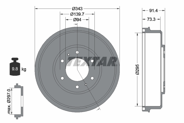 TEXTAR 94035300TX 94035300TX FÉKDOB (CSAK PÁRBAN RENDELHETO) - TEXTA