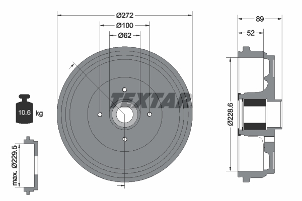 TEXTAR 94038900TX 94038900TX FÉKDOB (CSAK PÁRBAN RENDELHETO) - TEXTA