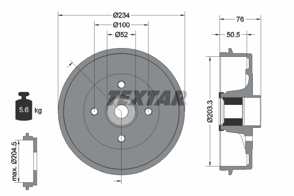 TEXTAR 94042400TX 94042400TX FÉKDOB (CSAK PÁRBAN RENDELHETO) - TEXTA