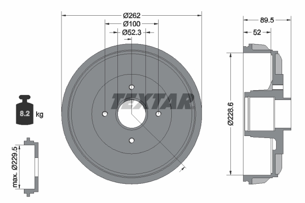 TEXTAR 94049700 B?BEN HAM. DACIA T. DOKKER/LODGY/LOGAN 0,9-1,6 07-