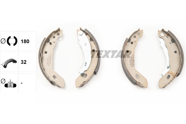 TEXTAR TEX91031200 Fékpofakészlet kézifékhez, rögzítőfékhez, dobfékhez