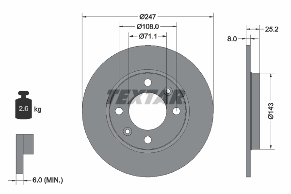 TEXTAR 92055003TX Féktárcsa