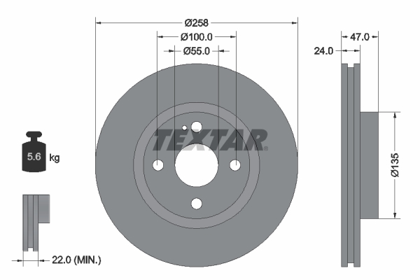 TEXTAR TEX 92103100 Féktárcsa