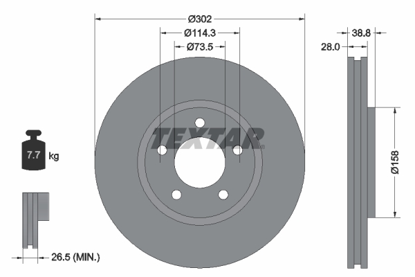 TEXTAR TEX 92108200 Féktárcsa