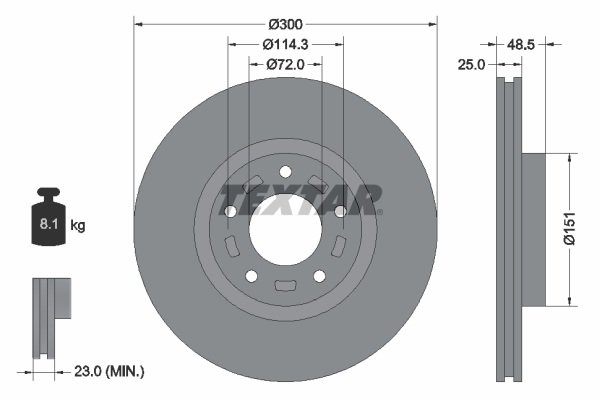 TEXTAR TEX 92130403 Féktárcsa