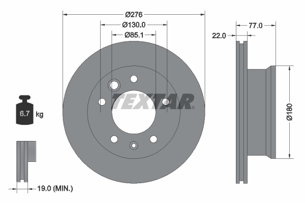 TEXTAR TEX 92131503 Féktárcsa