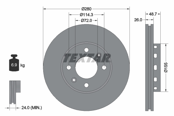 TEXTAR 92131700 FÉKTÁRCSA