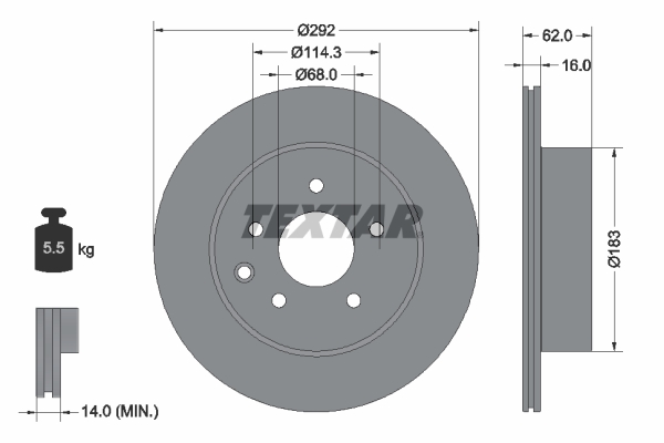 TEXTAR TEX 92144003 Féktárcsa